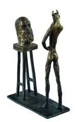 Paul Dibble, The Devil Regarding the Bust of Darwin, cast bronze, 3/6