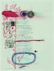 John Pule, From the Bond of Time, ink and pastel on paper