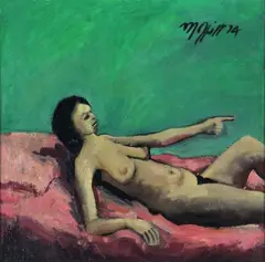 Trevor Moffitt, Top Left Hand Draw, oil on board