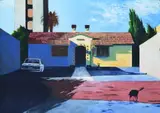 Jon Tootill, Untitled - Suburban View, acrylic on board