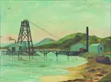 W. Huddlestone, Hauraki Main Lodes Mine, Coromandel, oil on canvasboard