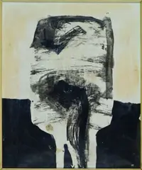 Landscape Head by Dennis Knight Turner, mixed media on paper, sold Mar 2011