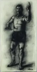 Peter Hackett, Peter Snell, mixed media on canvas watercolour and gouache on paper