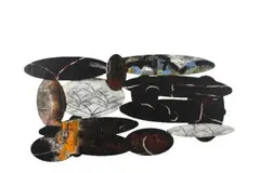 Flimsy Couplings by Barbara Tuck, mixed media on aluminium, offered Mar 2011