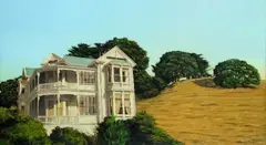 White House and Mount Hobson by Justin Boroughs, oil on wood panel, sold Mar 2011
