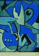Decorative Study by Louise Henderson, monoprint, offered Mar 2011