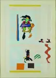 Gordon Crook, Totem with Kiwi Soul Bird, lithograph, 8/12