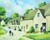Tom Esplin, Bilbury Cotswolds, oil on board