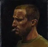 Zarahn Southon, Wild Man Smoking, oil on canvas