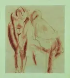 George Woods, Female Nude Study, contÃ© on paper