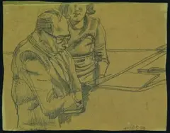 At the Piano by Michael Smither, pencil on paper, sold Mar 2011