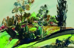 Arthur Thompson, Bombay Markets, watercolour, circa 1960