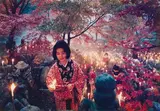 Brian Brake, Offerings to the Unknown Dead - Kyoto, 1964., colour photograph printed from Kodak transparency on Ektacolour paper