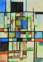 Kauri Trees by Colin McCahon, watercolour and gouache on paper, offered Nov 2010