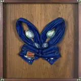 Levi's Tiki by Dick Frizzell, found Levis Red Tab jeans and collage elements in artists original box frame, offered Nov 2010
