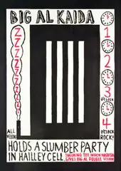Big Al Kaida by Peter Robinson, acrylic and oilstick on paper, offered Nov 2010