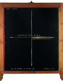 Ralph Hotere, Black Window: Aramoana, acrylic on board in Colonial window frame