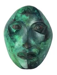 Kingsley Baird, Mask, patinated cast bronze, brass and composite, 1/3