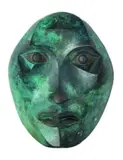 Kingsley Baird, Mask, patinated cast bronze, brass and composite, 1/3