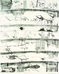 Paradise Lost by John Pule, lithograph, 1/30, offered Sep 2010