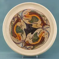 The Three Fishes by Anna Lois White, varnished watercolour on wood plate, offered Sep 2010
