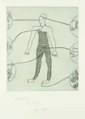 John Pule, Good Blood, etching, 22/30