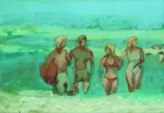 Summerton Beach II by Liam Davidson, oil on board, sold Sep 2010