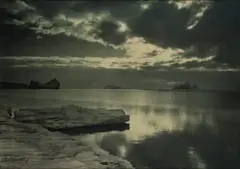 Sunset, Antarctica by Herbert Ponting, carbon print, sold Sep 2010