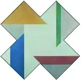 Roy Good, Cross Rotate II, acrylic on canvas mounted to shaped board