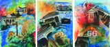 Nicki van der Meiden, Crummer Road No. 4, mixed media and collage, triptych
