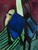 Christina Conrad, Figure in an Interior, ink, watercolour and oil on paper