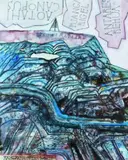 Robert Ellis, Maungawhau/Mt Eden, acrylic and watercolour on paper