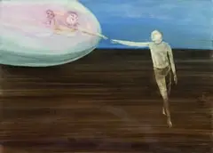 John Walsh, Spirit Figures, oil on paper