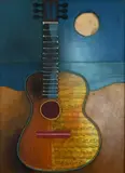 Keith Patterson, Guitarra De La Manara, mixed media and collage on board