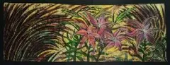Michel Tuffery, Lilies, acrylic on tapa cloth