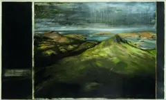 Inge Doesburg, Buttars Peak, mixed media and gold leaf on paper