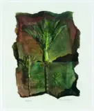 Brian Strong, Nikau 23, mixed media on rag paper