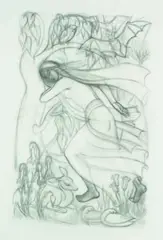 Study for Fugitive Night by Anna Lois White, graphite on paper, offered Sep 2010