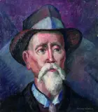 Anna Lois White, Old Man, oil on board