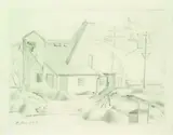 Anna Lois White, Factory, Auckland, graphite on paper