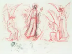The Annunciation by Anna Lois White, contÃ© crayon and pencil on paper, offered Sep 2010