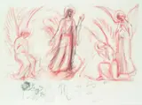 Anna Lois White, The Annunciation, contÃ© crayon and pencil on paper