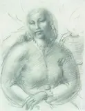 Anna Lois White, Study for a Portrait of a Seated Lady, graphite on tracing paper