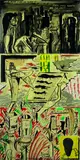 A Blade Of Grass Will Always Be A Blade Of Grass by Bill Hammond, acrylic on canvas, triptych, sold Jul 2010