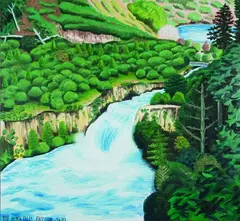 Dick Frizzell, The Huka Falls, oil on board