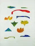 Continental Drift by Richard Killeen, oil on collaged card mounted to paper, offered Jul 2010