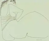 Ralph Hotere, Woman, ink on paper