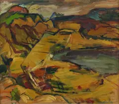 Mount Arthur by Toss Woollaston, oil on board, sold Jul 2010