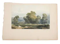 Denzil Ibbetson, Rural Scene, watercolour on paper