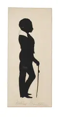 Denzil Ibbetson, Silhouette profile of Julias Ibbetson, ink on paper